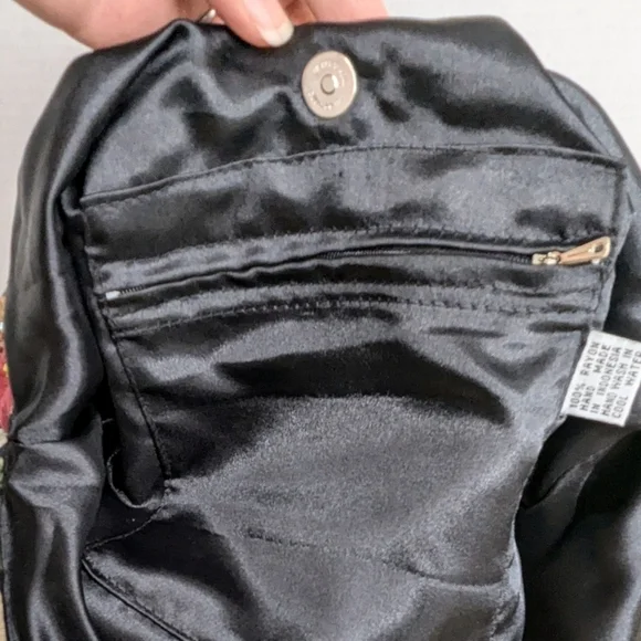 Vintage Hand Beaded Retro Cars Fringe Black Purse Boho Tote Bamboo Handle - Picture 7 of 13